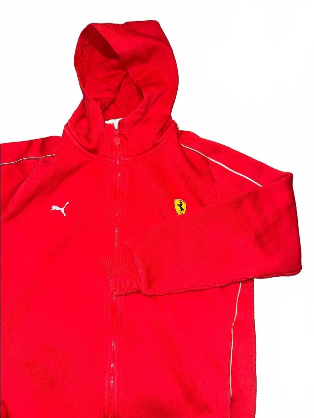 Men's Puma x Ferrari red zip-up hoodie size medium